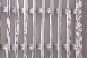 アンティーク建具　ホワイトペイントが爽やかな荒格子戸1枚(格子戸、はめ込み戸、建具)(R-037891)