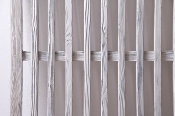 アンティーク建具　ホワイトペイントが爽やかな荒格子戸1枚(格子戸、はめ込み戸、建具)(R-037891)