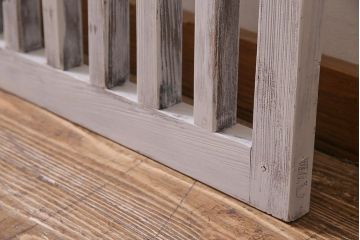 アンティーク建具　ホワイトペイントが爽やかな荒格子戸1枚(格子戸、はめ込み戸、建具)(R-037891)