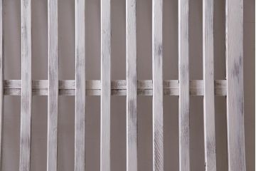 アンティーク建具　ホワイトペイントが爽やかな荒格子戸1枚(格子戸、はめ込み戸、建具)(R-037891)