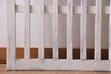 アンティーク建具　ホワイトペイントが爽やかな荒格子戸1枚(格子戸、はめ込み戸、建具)(R-037891)