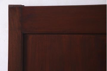 アンティーク建具　明治大正期　新潟産　総ケヤキ材一枚板・漆塗り　和の風格漂う蔵戸(建具、引き戸、玄関戸)(R-037892)