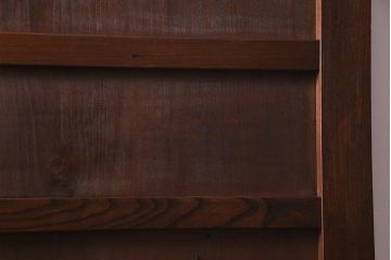 アンティーク建具　明治大正期　新潟産　総ケヤキ材一枚板・漆塗り　和の風格漂う蔵戸(建具、引き戸、玄関戸)(R-037892)