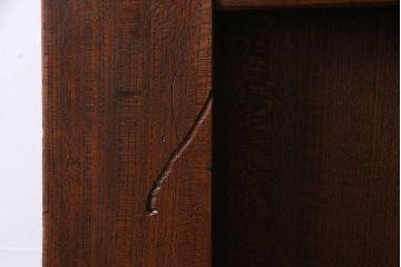 アンティーク建具　明治大正期　新潟産　総ケヤキ材一枚板・漆塗り　和の風格漂う蔵戸(建具、引き戸、玄関戸)(R-037892)