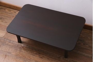 アンティーク家具　和製アンティーク　昭和初期　栓材　素朴なぬくもりが魅力のレトロな角ちゃぶ台(座卓、ローテーブル)