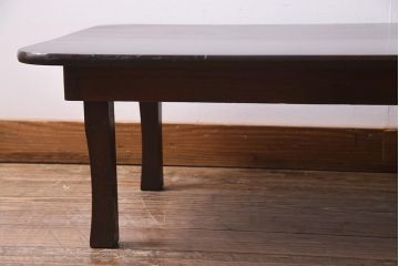 アンティーク家具　和製アンティーク　昭和初期　栓材　素朴なぬくもりが魅力のレトロな角ちゃぶ台(座卓、ローテーブル)