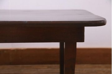 アンティーク家具　和製アンティーク　昭和初期　栓材　素朴なぬくもりが魅力のレトロな角ちゃぶ台(座卓、ローテーブル)