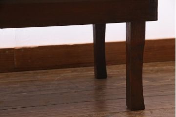 アンティーク家具　和製アンティーク　昭和初期　栓材　素朴なぬくもりが魅力のレトロな角ちゃぶ台(座卓、ローテーブル)
