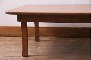 アンティーク家具　和製アンティーク　昭和初期　栓材　温かみのある木味の角ちゃぶ台(座卓、ローテーブル)(R-037897)