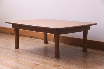 アンティーク家具　和製アンティーク　昭和初期　栓材　温かみのある木味の角ちゃぶ台(座卓、ローテーブル)(R-037897)