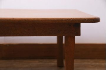 アンティーク家具　和製アンティーク　昭和初期　栓材　温かみのある木味の角ちゃぶ台(座卓、ローテーブル)(R-037897)