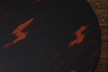 アンティーク家具　根来塗り　朱と黒の漆が味わい深い丸ちゃぶ台(折りたたみテーブル、ローテーブル)(R-037898)
