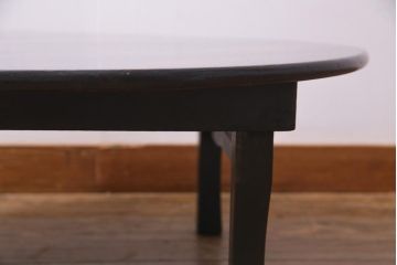 アンティーク家具　根来塗り　朱と黒の漆が味わい深い丸ちゃぶ台(折りたたみテーブル、ローテーブル)(R-037898)
