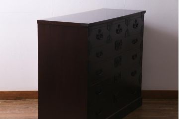 中古　筑後民芸家具　格式高い和の雰囲気を醸し出す120整理タンス(衣装箪笥、チェスト)(R-037902)