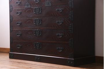 中古　筑後民芸家具　格式高い和の雰囲気を醸し出す120整理タンス(衣装箪笥、チェスト)(R-037902)