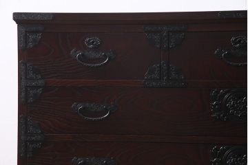 中古　筑後民芸家具　格式高い和の雰囲気を醸し出す120整理タンス(衣装箪笥、チェスト)(R-037902)