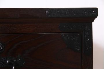 中古　筑後民芸家具　格式高い和の雰囲気を醸し出す120整理タンス(衣装箪笥、チェスト)(R-037902)