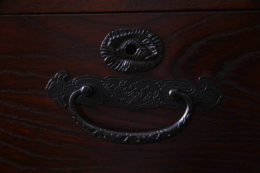 中古　筑後民芸家具　格式高い和の雰囲気を醸し出す120整理タンス(衣装箪笥、チェスト)(R-037902)