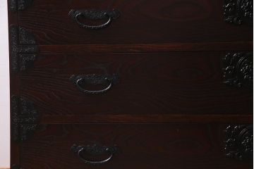 中古　筑後民芸家具　格式高い和の雰囲気を醸し出す120整理タンス(衣装箪笥、チェスト)(R-037902)