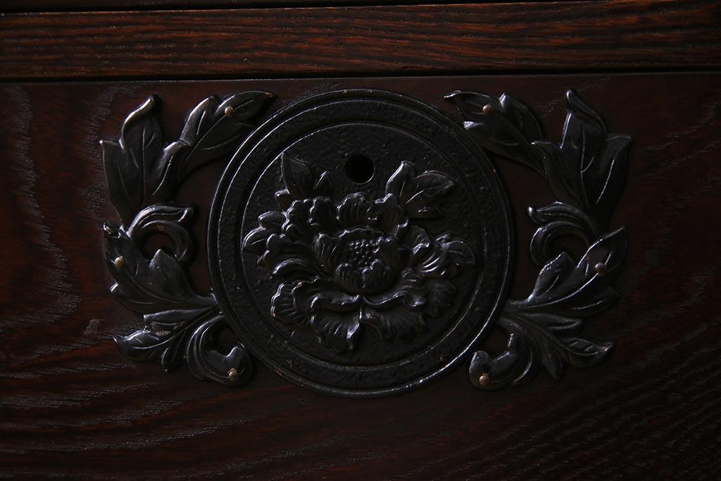 中古　筑後民芸家具　格式高い和の雰囲気を醸し出す120整理タンス(衣装箪笥、チェスト)(R-037902)