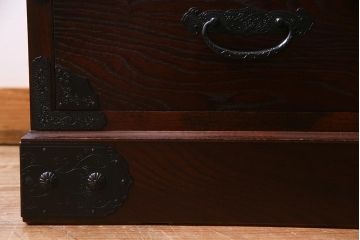 中古　筑後民芸家具　格式高い和の雰囲気を醸し出す120整理タンス(衣装箪笥、チェスト)(R-037902)