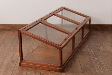 アンティーク家具　ガラス扉　レトロな雰囲気あふれる卓上ガラスケース(ショーケース、陳列棚、コレクションケース)(R-037907)