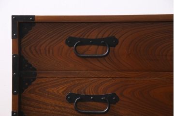 アンティーク家具　和製アンティーク　明治大正期　前面ケヤキ材　和の雰囲気たっぷりのリメイクローチェスト(箪笥、引き出し、ローボード)(R-037914)
