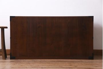 アンティーク家具　和製アンティーク　明治大正期　前面ケヤキ材　和の雰囲気たっぷりのリメイクローチェスト(箪笥、引き出し、ローボード)(R-037914)