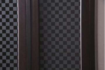 ラフジュ工房オリジナル　ヒノキ無垢材・ヒバ材　当店オリジナルガラス　レトロな佇まいが魅力的な2人用ロッカー(ワードローブ)(R-037923)