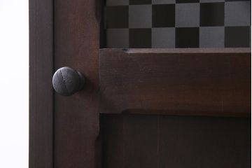 ラフジュ工房オリジナル　ヒノキ無垢材・ヒバ材　当店オリジナルガラス　レトロな佇まいが魅力的な2人用ロッカー(ワードローブ)(R-037923)