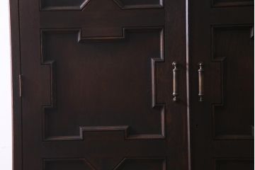 中古　神戸家具　永田良介商店　鏡付き　シックな佇まいのワードローブ(洋服タンス、衣装タンス)(R-037927)