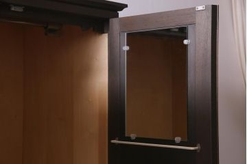 中古　神戸家具　永田良介商店　鏡付き　シックな佇まいのワードローブ(洋服タンス、衣装タンス)(R-037927)
