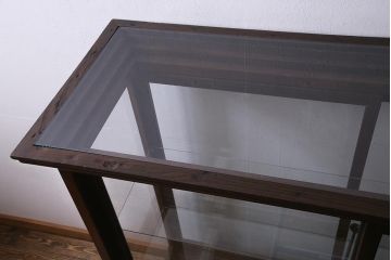 アンティーク家具　和製アンティーク　総栗材　激レア!両面引き戸　大正ロマンの雰囲気漂うガラスケース(ショーケース、陳列棚)(R-037928)