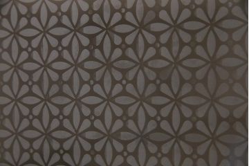 アンティーク家具　モールガラス・当店オリジナルガラス入り　淡い色がおしゃれなペイントキャビネット(収納棚、戸棚)(R-037930)