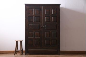 中古　北海道民芸家具　ワードローブをリメイク!　シックな雰囲気が魅力の下駄箱(キャビネット、収納棚)(R-037938)