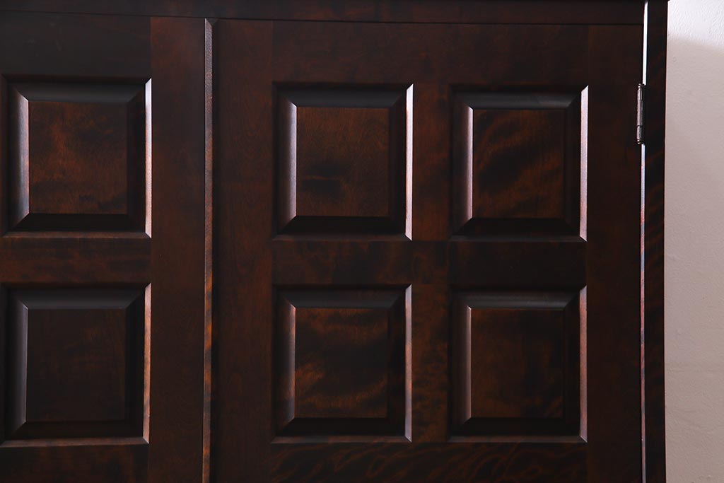 中古　北海道民芸家具　ワードローブをリメイク!　シックな雰囲気が魅力の下駄箱(キャビネット、収納棚)(R-037938)