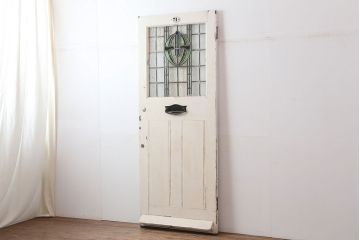 アンティーク建具　イギリスアンティーク　ステンドグラスがおしゃれな木製ドア(扉、建具)(R-037941)