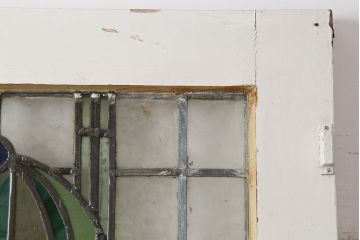 アンティーク建具　イギリスアンティーク　ステンドグラスがおしゃれな木製ドア(扉、建具)(R-037941)