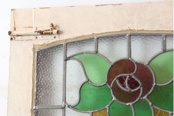 アンティーク建具　イギリスアンティーク　ステンドグラスがおしゃれな木製ドア(扉、建具)(R-037943)