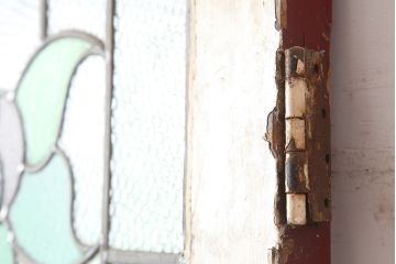 アンティーク建具　イギリスアンティーク　ステンドグラスがおしゃれな木製ドア(扉、建具)(R-037943)
