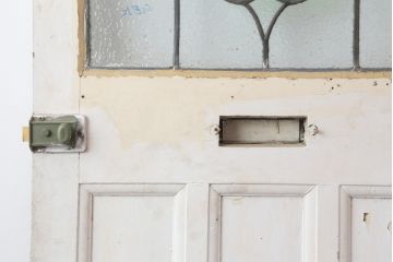 アンティーク建具　イギリスアンティーク　ステンドグラスがおしゃれな木製ドア(扉、建具)(R-037944)