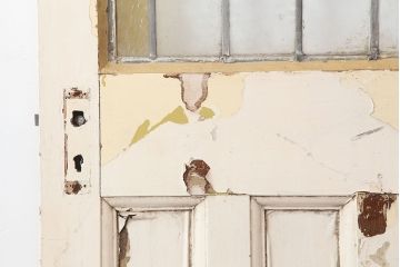 アンティーク建具　イギリスアンティーク　ステンドグラスがおしゃれな木製ドア(扉、建具)(R-037945)