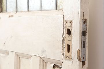 アンティーク建具　イギリスアンティーク　ステンドグラスがおしゃれな木製ドア(扉、建具)(R-037945)