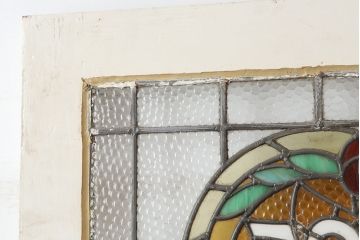 アンティーク建具　フランスアンティーク　ステンドグラスがおしゃれな木製ドア(扉、建具)(R-037946)
