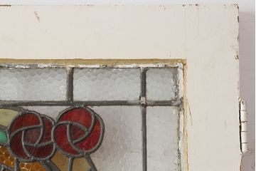 アンティーク建具　フランスアンティーク　ステンドグラスがおしゃれな木製ドア(扉、建具)(R-037946)