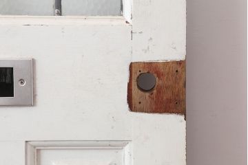 アンティーク建具　イギリスアンティーク　ステンドグラスがおしゃれな木製ドア(扉、建具)(R-037948)