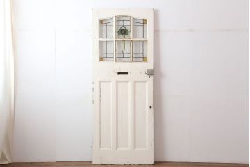 アンティーク建具　イギリスアンティーク　ステンドグラスがおしゃれな木製ドア(扉、建具)(R-037949)