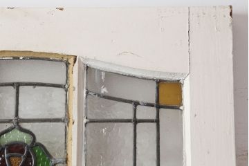 アンティーク建具　イギリスアンティーク　ステンドグラスがおしゃれな木製ドア(扉、建具)(R-037949)
