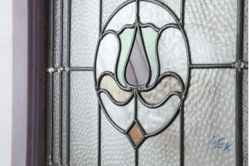 アンティーク建具　イギリスアンティーク　ステンドグラスがおしゃれな木製ドア(扉、建具)(R-037952)