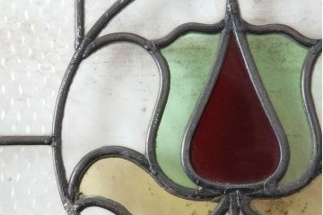 アンティーク建具　イギリスアンティーク　ステンドグラスがおしゃれな木製ドア(扉、建具)(R-037952)